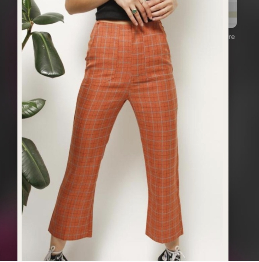Honey Punch Aurora Plaid Trouser EUC